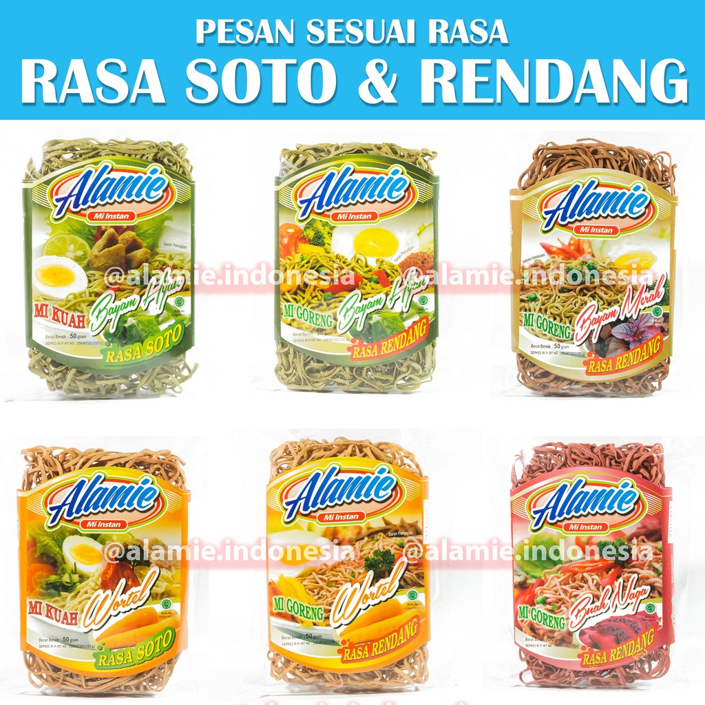 

Mie Instan Sehat Alamie Rasa Soto Rendang