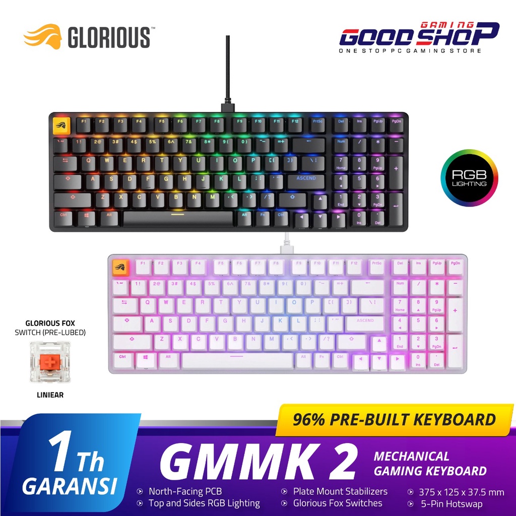 Glorious GMMK 2 96% Pre-Built RGB Mechanical - Gaming Keyboard