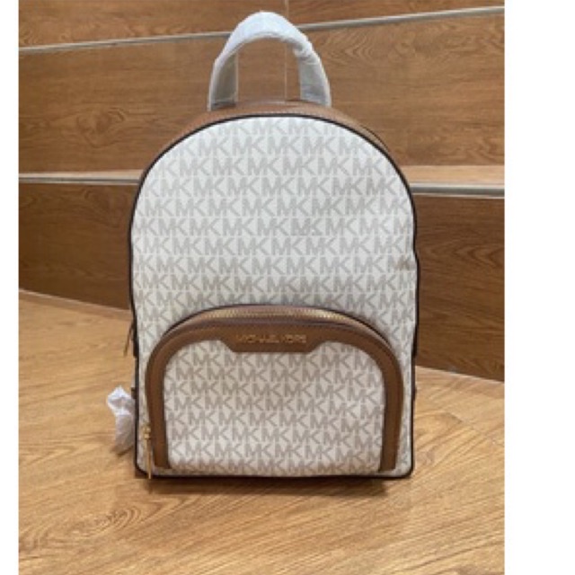 Tas wanita Michael Kors MK Jaycee medium zip backpack vanilla