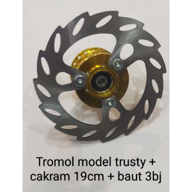 PAKET TROMOL DEPAN + BEARING  + CAKRAM 19 CM + BAUT 3 BIJI MATIC SPORT VARIASI