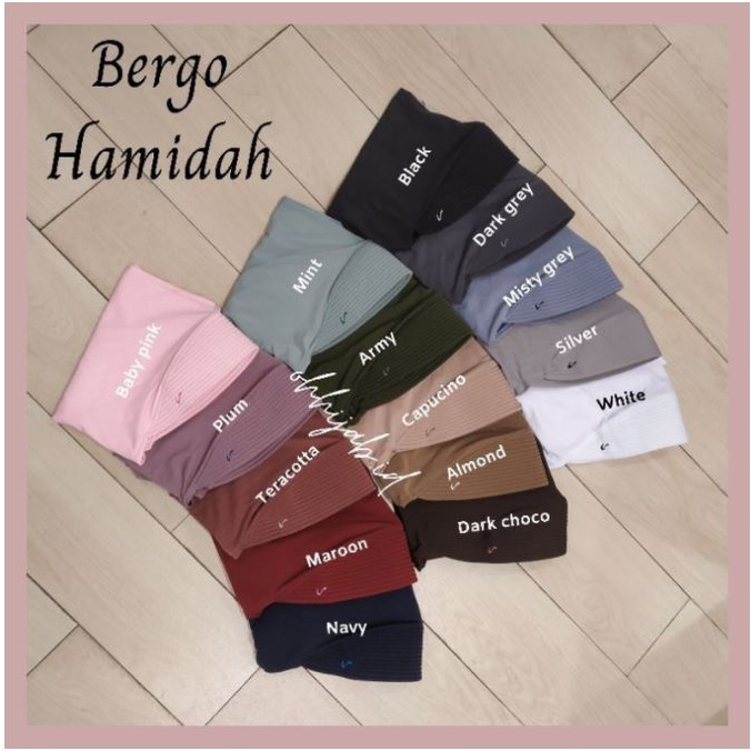 Bergo Hamidah / Bergo Jersey menutup dada / Hijab jersey ( FREE POUCH)