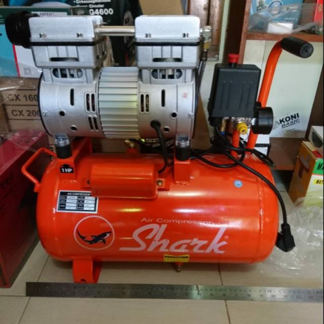 SHARK Kompresor 1 HP 1 PK Oilless Oil Free Oiles Silent