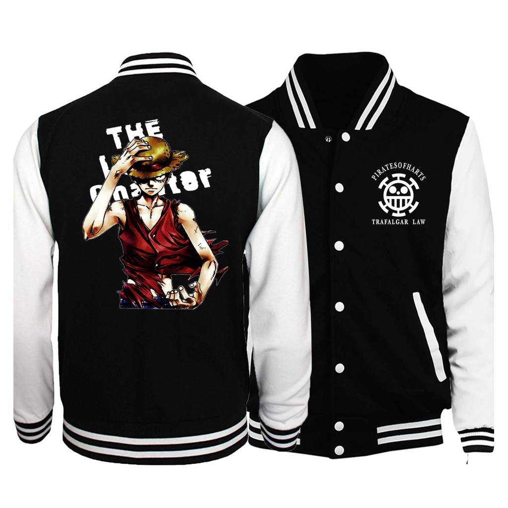 POTONGAN Bomber Jacket 2019 Spring Japanese Anime One Piece Luffy Men Jacket Coat Baseball Mens
