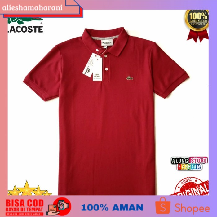 (COD MURAH) kaos polo lacoste original import baju poloshirt keren ori kerah pria - M