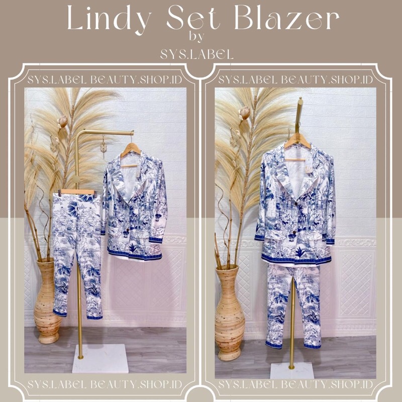 Lindy Set Blazer Premium by SYS.LABEL - One Set Blazer + Pants Motif - Setelan Blazer F5