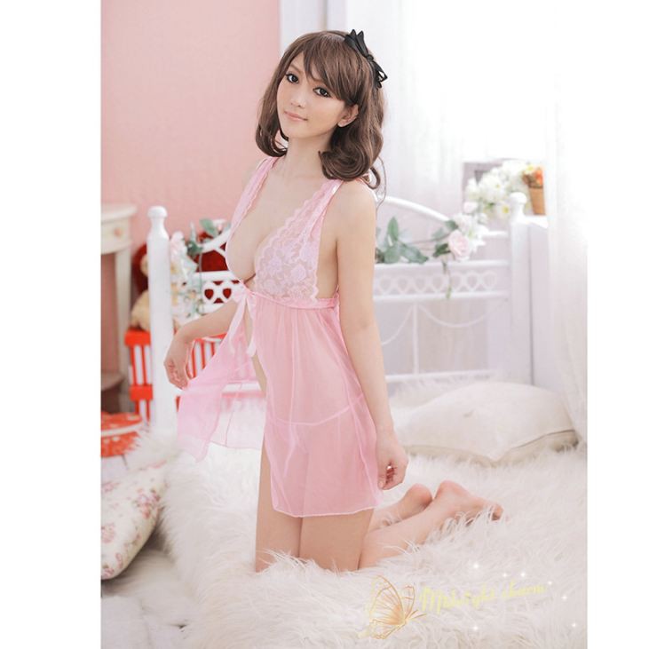 HUES.ID Set Lingerie Wanita Bahan Lace Tipis Tanpa Lengan Baju 3029