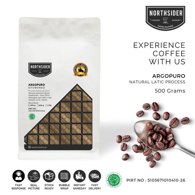 

BIJI KOPI ARABIKA ARGOPURO NATURAL LATIC - 500GR NORTHSIDER COFFEE -Diskon Besar