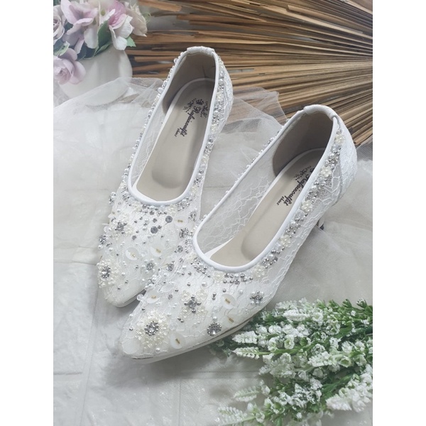 sepatu wedding marmarra putih tinggi 7cm