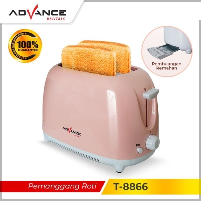 Pemanggang Roti Listrik Toaster Advance T-8866 T 8866 2 Slot Bread Toaster