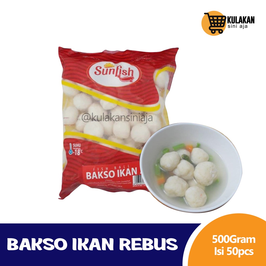 

Sunfish Bakso Ikan Rebus 500 gram isi 50 butir