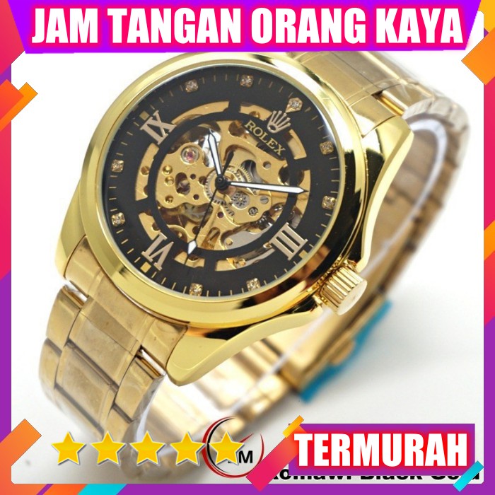 Jam Tangan Pria / Jam Tangan Cowok / Jam Tangan Murah / Rolex Rantai Gold / Bukan alexander christi