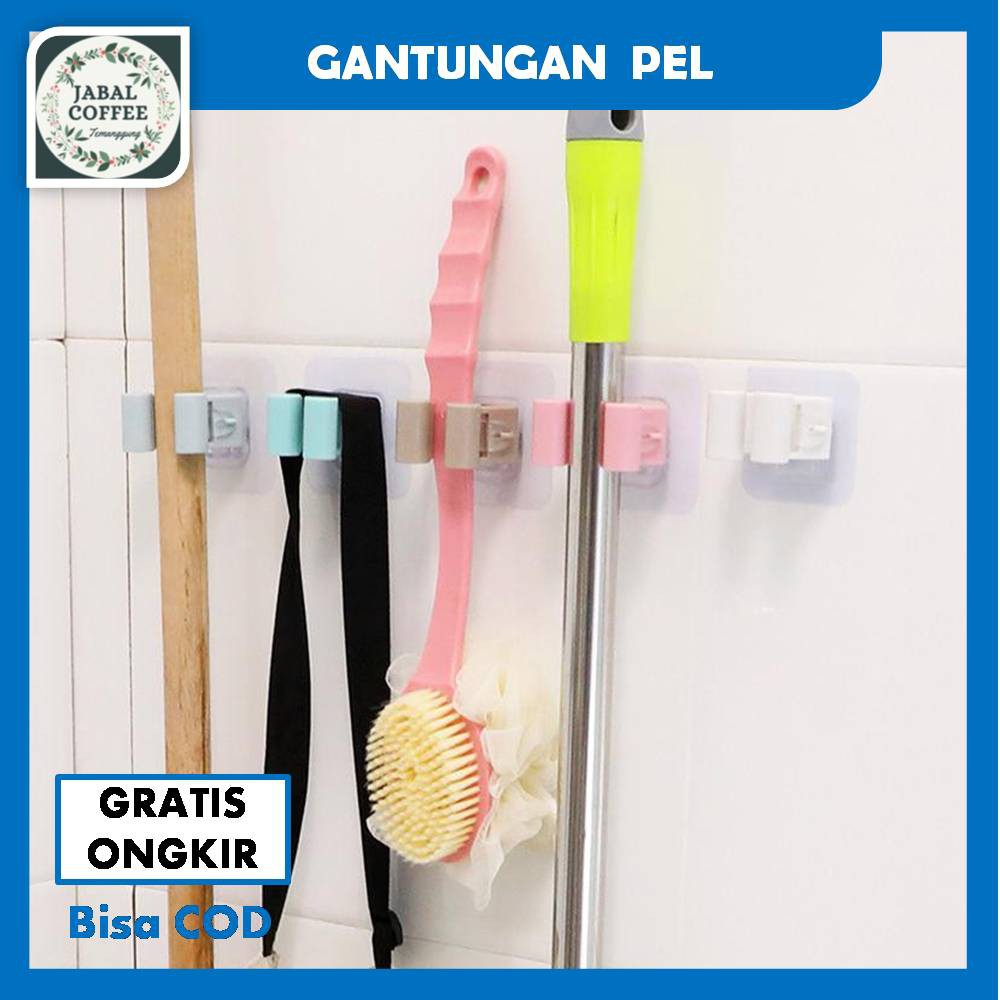 Gantungan Penjepit Sapu Pel Tempel / Gmop Holder Alat Penjepit Gantungan Sapu / Holder Mop J93