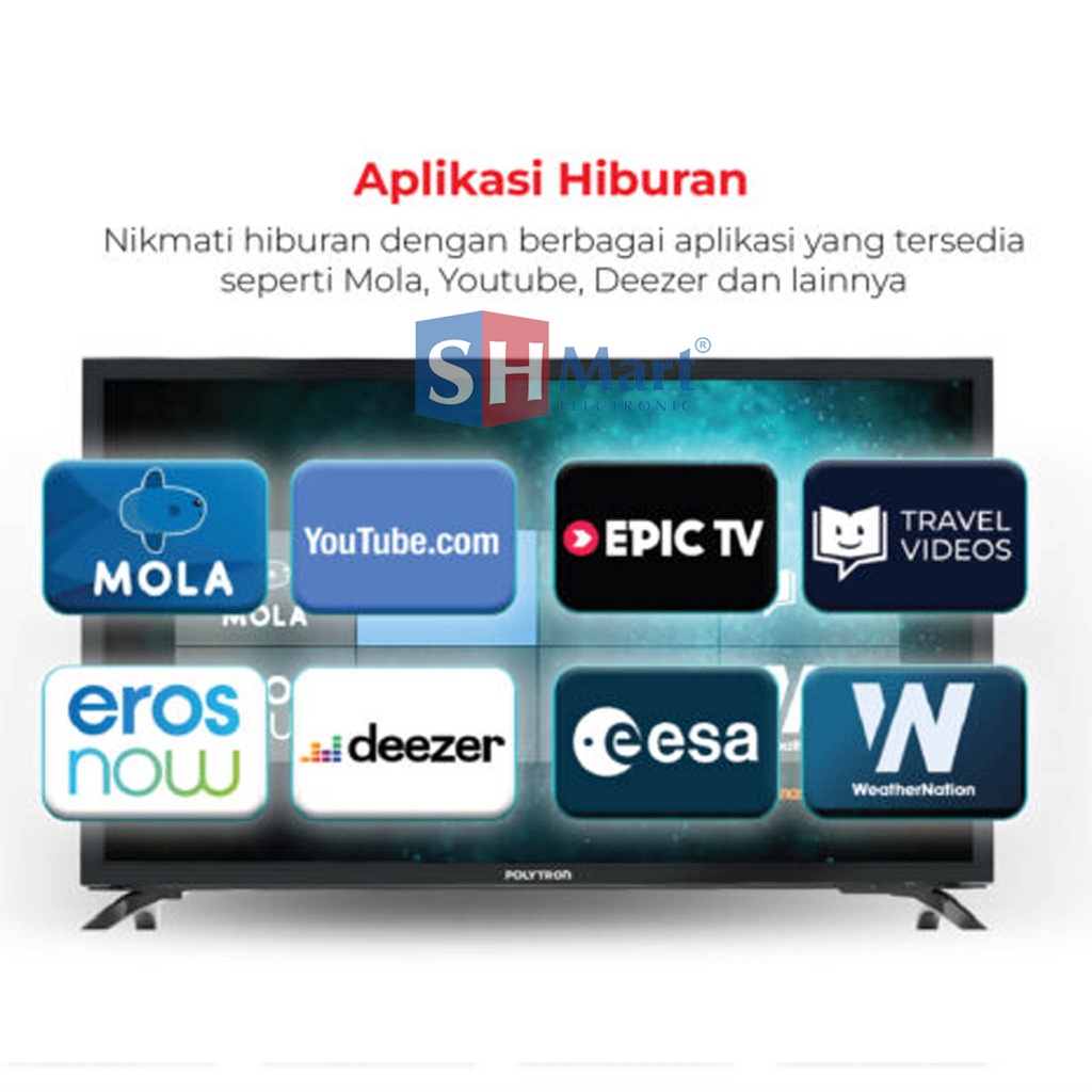 TV POLYTRON 24 INCH PLD-24MV1859 EASY SMART DIGITAL TV 24MV1859 GARANSI RESMI