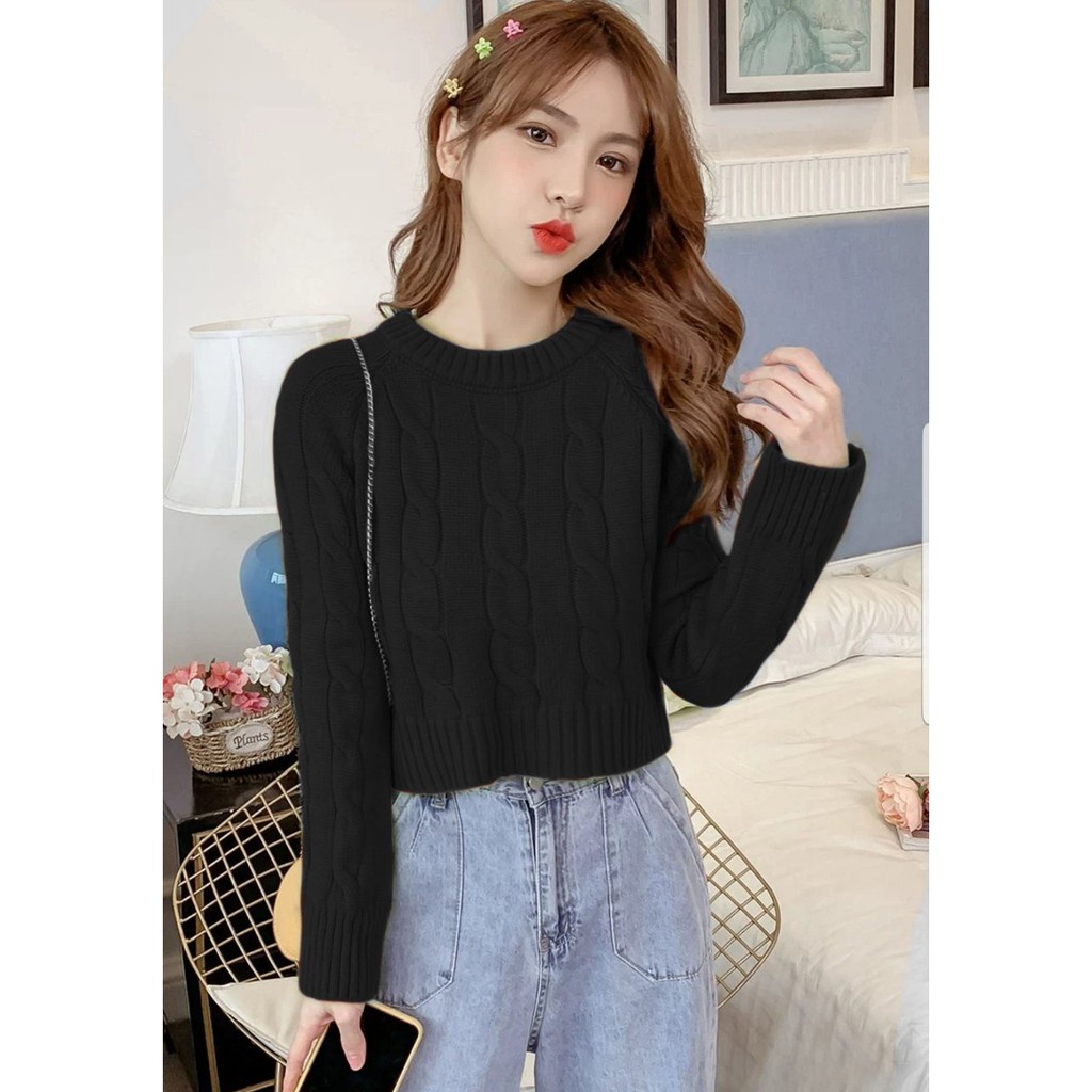 WSE390 - Sweater Rajut Emily / Sweater Wanita / Sweater Rajut Motif / Sweater Rajut Model Korean / PREMIUM QUALITY