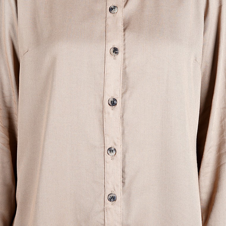 LeRosetz - Round Neck Rayon Brown Texture Shirt-2
