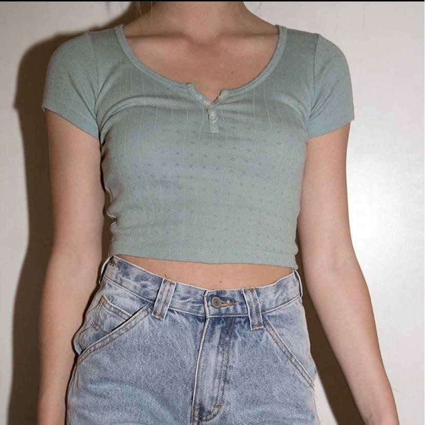 Brandy Melville Zelly Top Turquoise