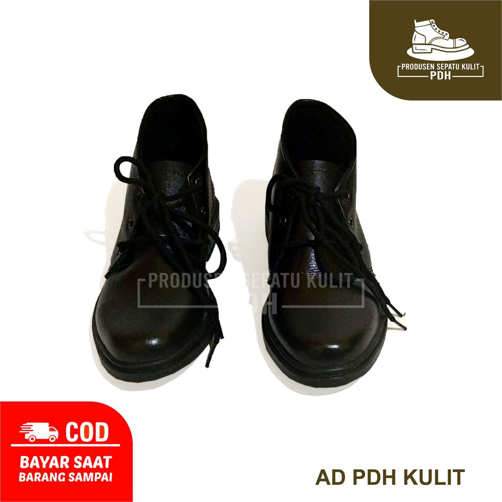 NOTIS - SEPATU PDH KULIT KILAP PRIA PANTOFEL TALI RESLETING SEPATU PDH SATPAM JATAH TNI POLRI SECURITY SEPATU KERJA PRIA