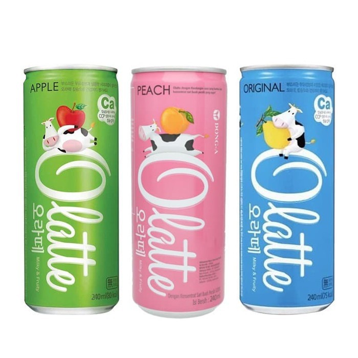 [HALAL] OLATTE Milky And Fruit Drink Apple / Peach / Pear 240ml / Minuman Susu Rasa Buah Olate Dong-A Korea