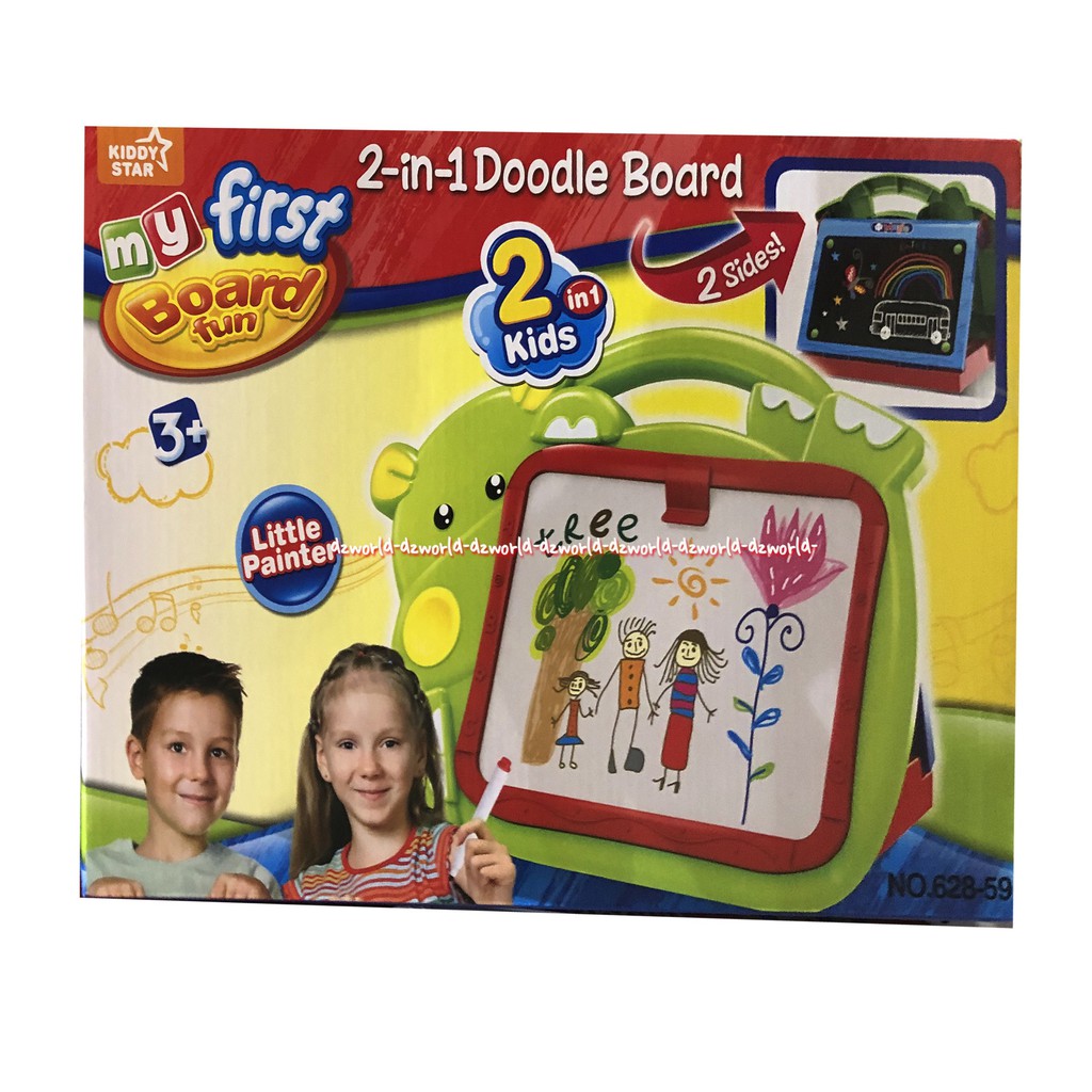 Kiddy Star 2 In 1 Doddle Board Papan Tulis Untuk Belajar Menggambar Dan Menulis Untuk Anak Anak