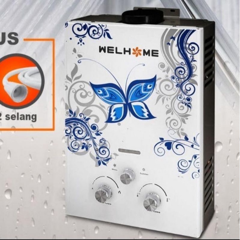 water heater pemanas air gas WELHOME GWH 6 LP - 6 liter - free selang dan shower