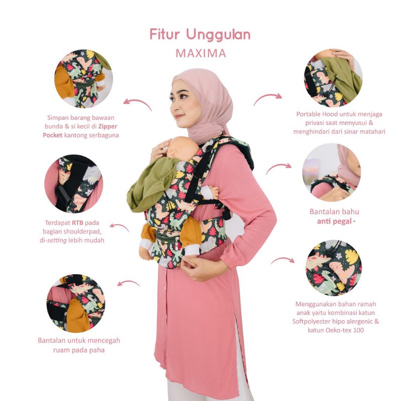 Gendongan Bayi Nana Baby Carrier Maxima Extra Soft SSC