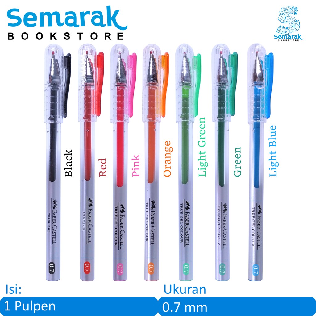 

Faber Castell True Gel Pen 0.7 mm - Black / Light Blue / Red / Orange / Pink / Green / Light Green
