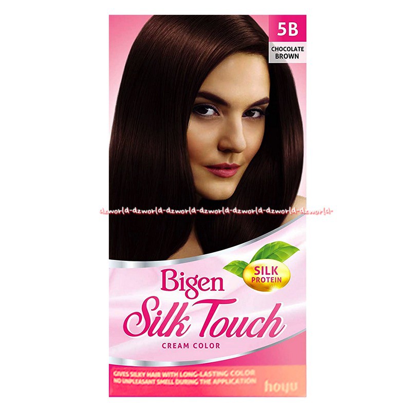 Bigen Silk Touch 5B Chocolate Brown Cream Colour Silk Protein Cat Rambut Warna Coklat Biggen Silktouch Coklat Krim