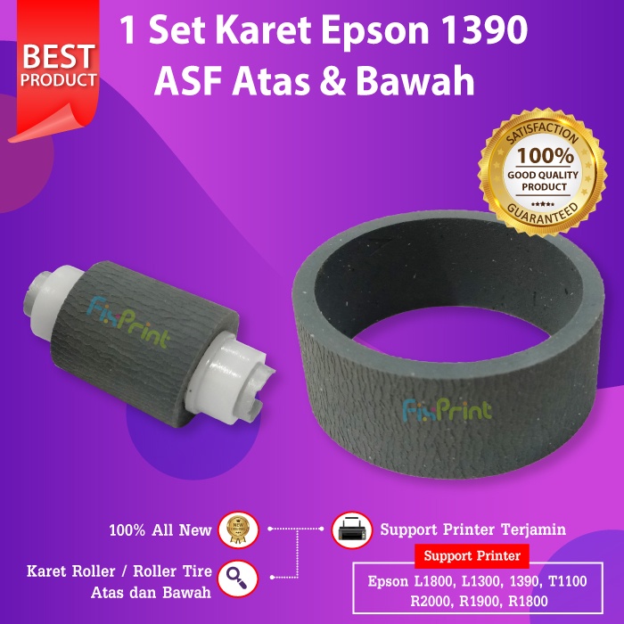 Karet Roller Epson L1800 L1300 1390 SP1390 T1100 R2000 R1900 R1800 Atas + Bawah