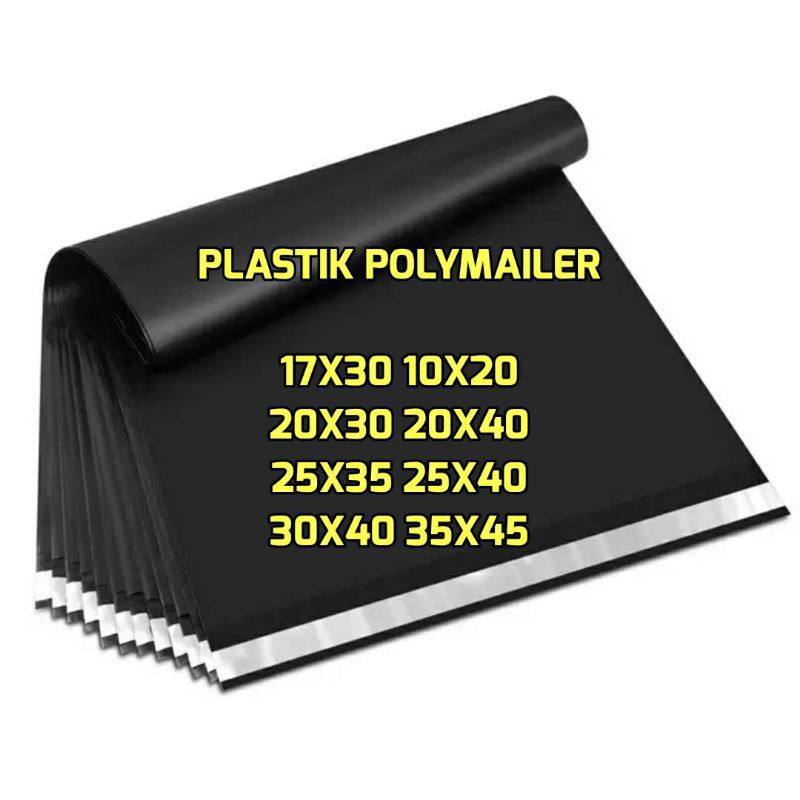 POLIMAYLER PLASTIK 30 X 40 PACKING BUNGKUS PAKET BARANG ONLINE SHOP HITAM MURAH JUAL SEPATU BAJU TAS