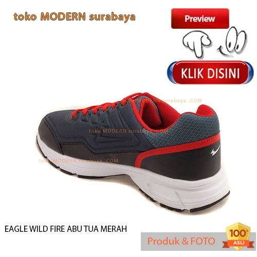 JUMBO EAGLE WILD FIRE ABU TUA MERAH sepatu pria olahraga running