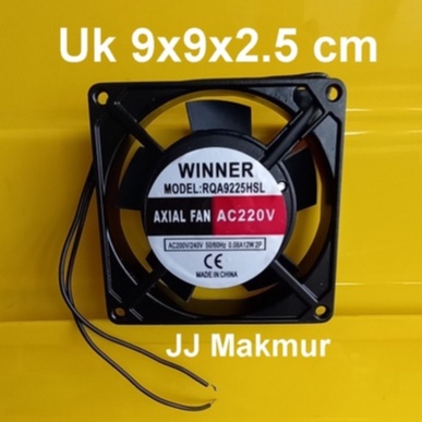 Cooling Fan Winner 9x9cm 220VAC - Kipas Angin Kotak Hitam 9x9 cm atau 9cm x 9cm 220v