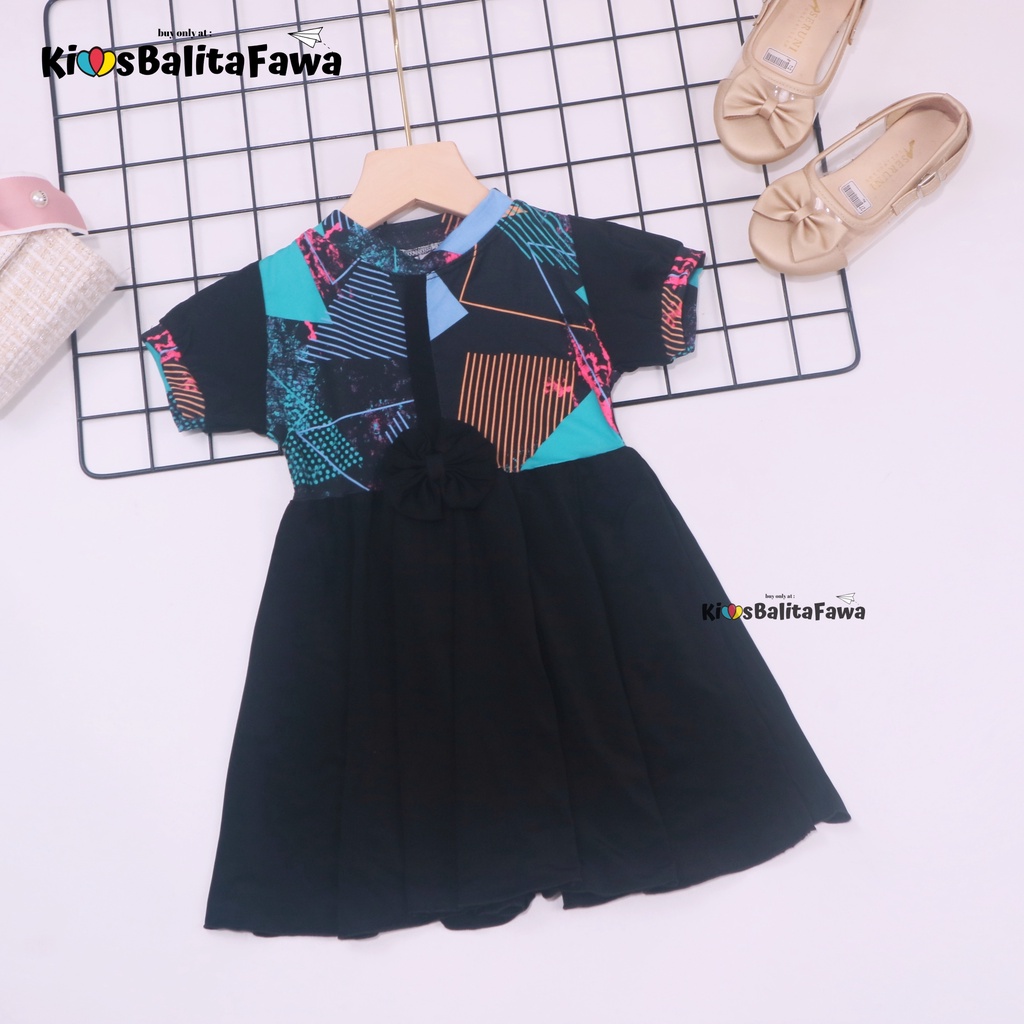 Dress ABC uk 1-2 Tahun / Dres Anak Perempuan Murah Baju Batik Adem Grosir Lengan Bahan Kaos