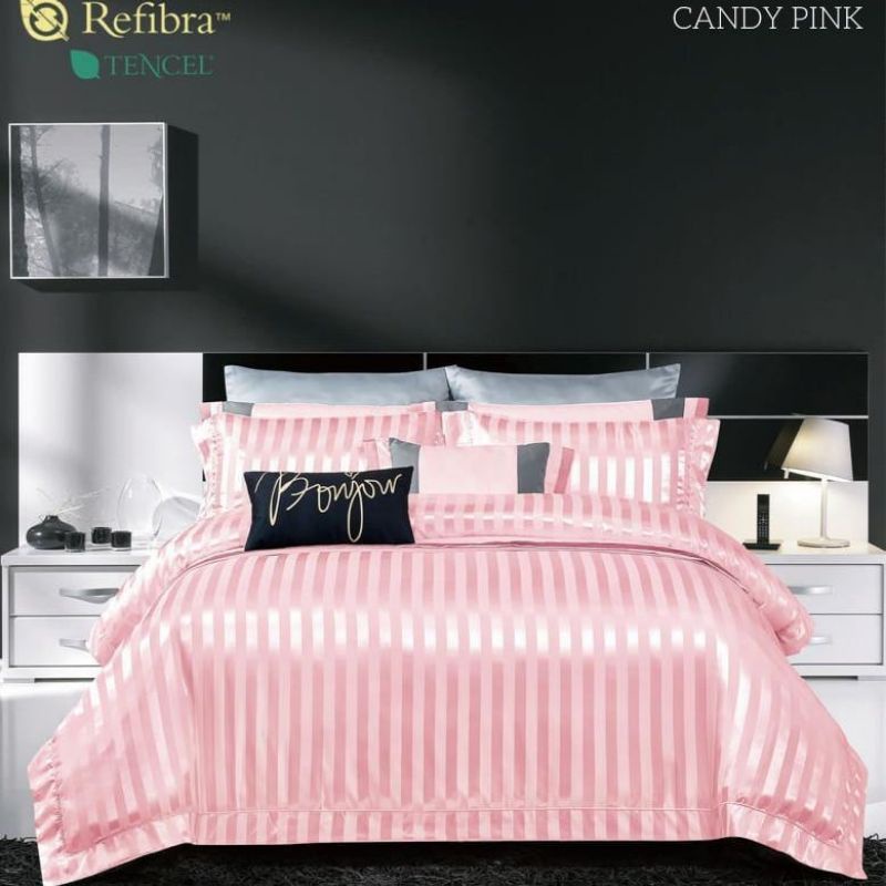 Bedcover Set Double - Salur gramasi Premium