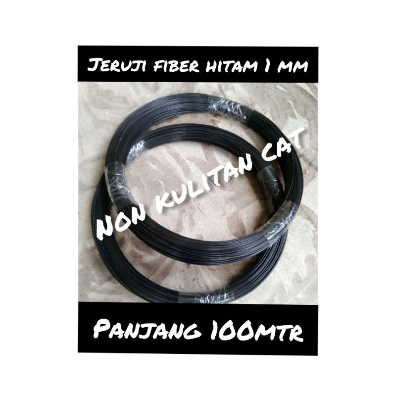 jeruji fiber hitam 1mm ( non kulitan / cat) panjang 100mtr