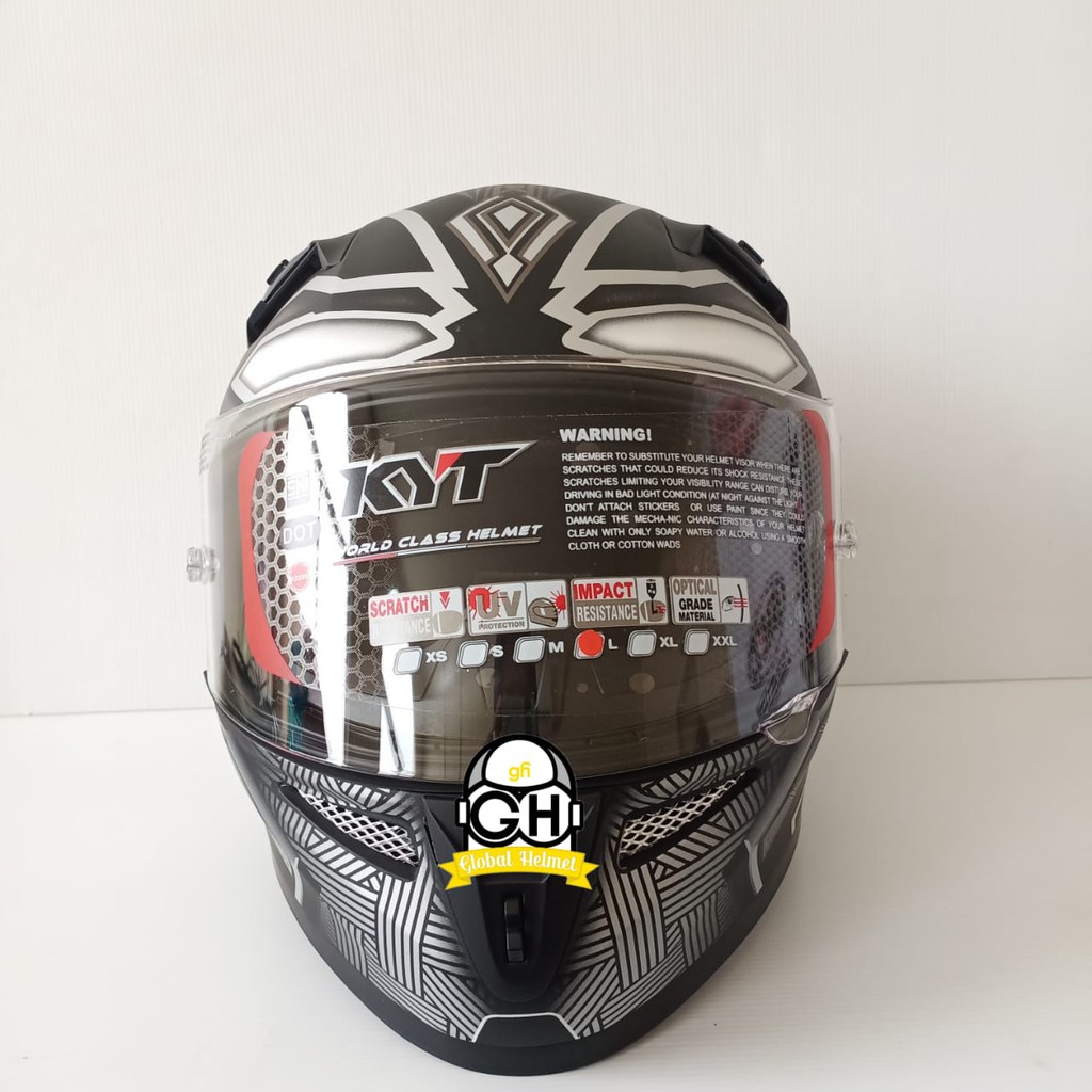 HELM KYT K2RIDER BLACK PANTHER BLACK DOFF SILVER HELM KYT K2 RIDER BLACK PANTHER