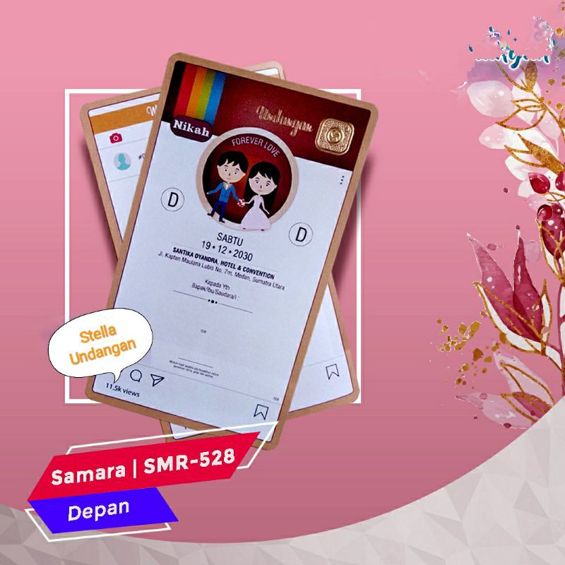 Blangko Undangan Samara 528/Blangko Undangan Pernikahan Kosong belum sama cetak