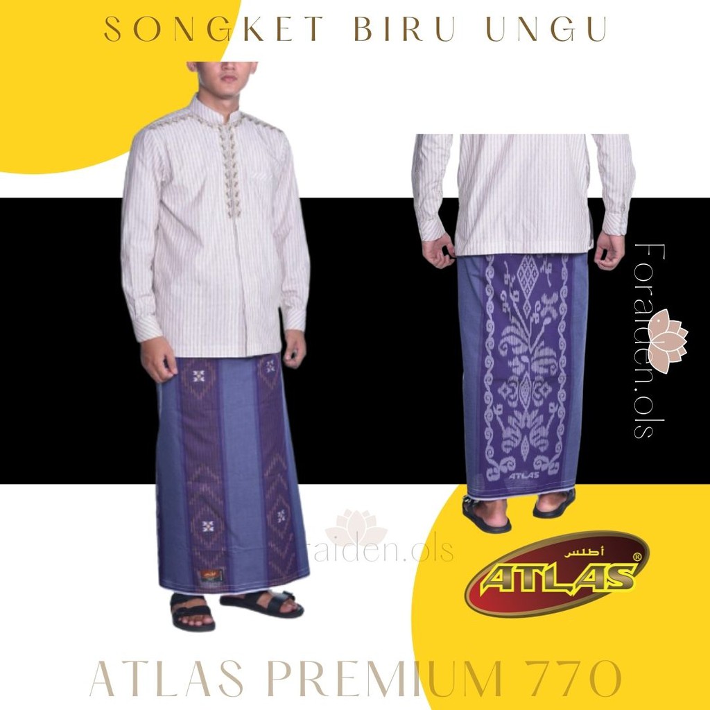Sarung ATLAS Premium 770 Songket Biru Ungu