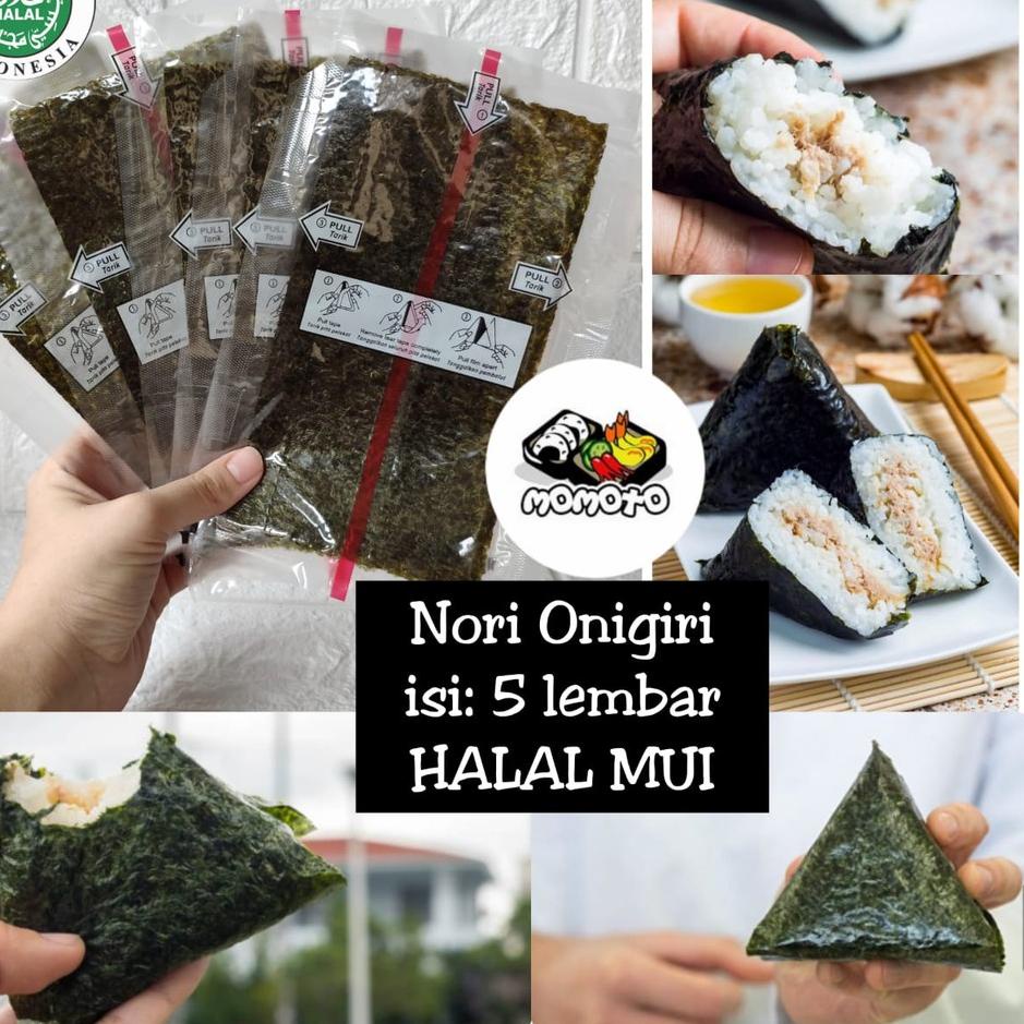 

[PROMO TRD42] Nori Onigiri Wrapper Halal MUI 5 lembar / Rumput Laut Import untuk Nasi Kepal Triangle Sushi Nori Ready