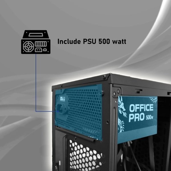 VURRION Office Pro KR-22 Include PSU 500 WATT-Case Computer