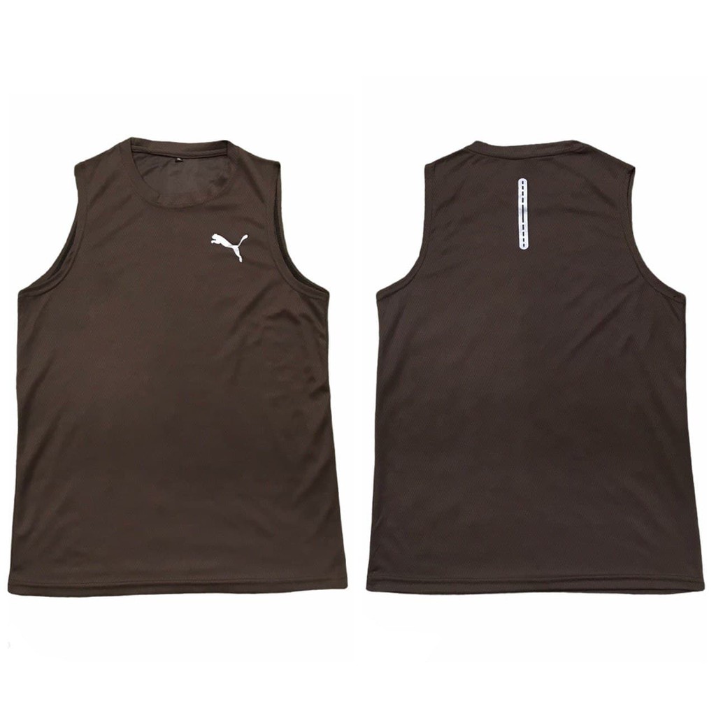 Singlet Training Bahan *Corak*-Pum4 Coklat