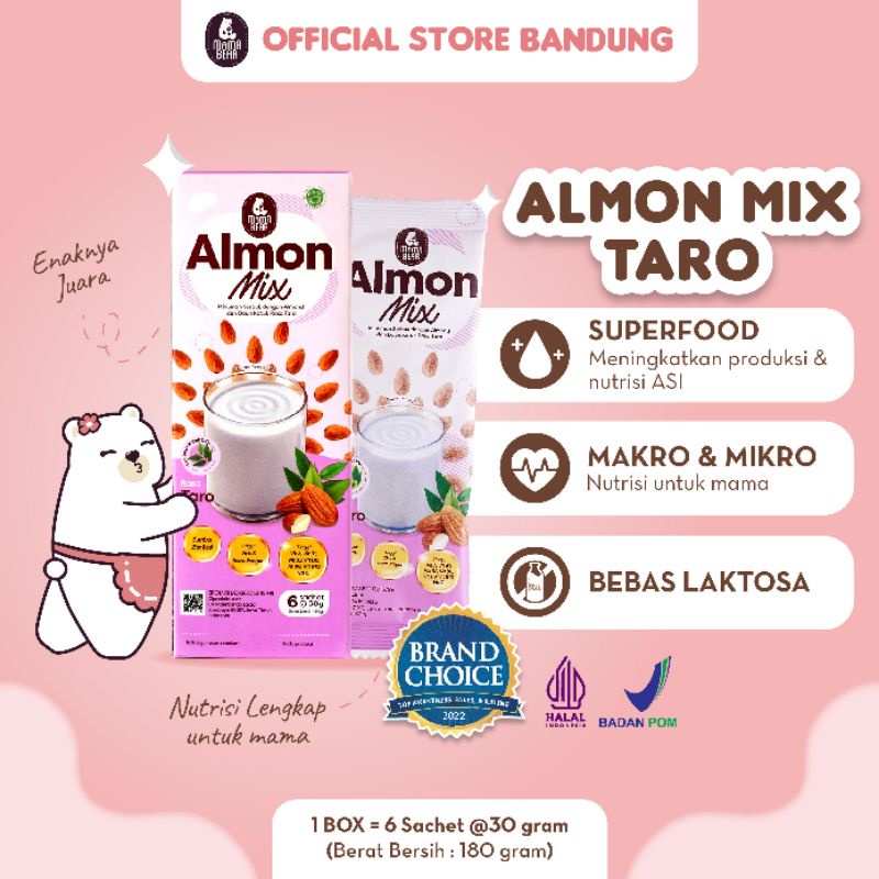 (MAMA BEAR) Almond Mix Rasa Taro Pelancar ASI / ASI Booster / Pelancar ASI MamaBear/ Terlaris~