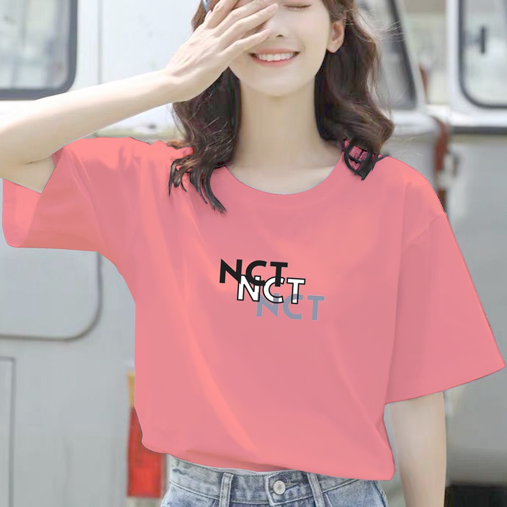 CALVIERO SHOP - BAJU KAOS ATASAN WANITA PRINT LOGO NCT FONTS