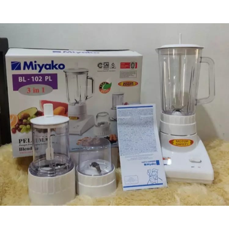 Miyako Blender Plastik 1L 2in1 BL-102PL Pelumat 102PL GARANSI