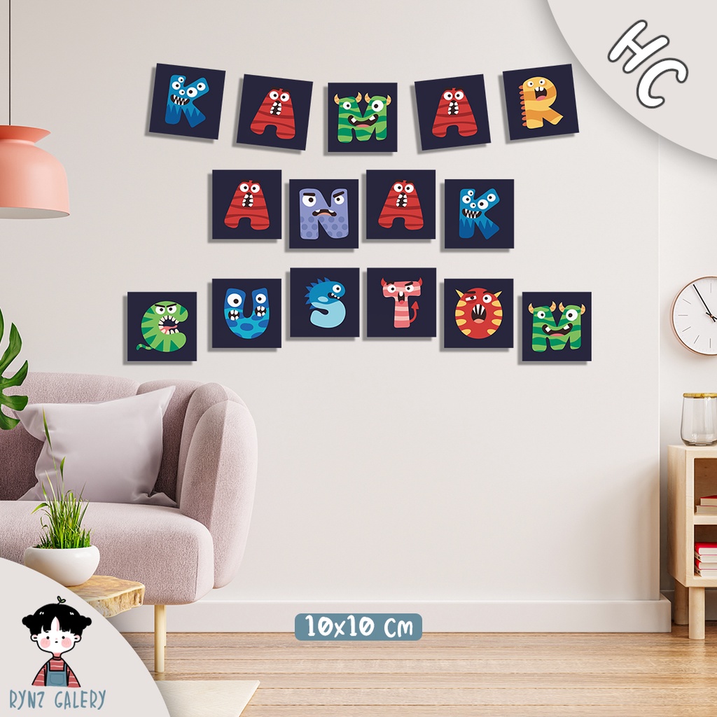 HIASAN DINDING DEKORASI KAMAR ALPHABET HURUF WALL DECOR PAJANGAN KAMAR ANAK - HC
