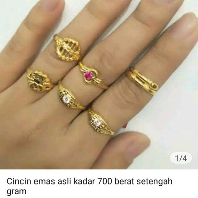 Cincin emas asli kadar 700 gram