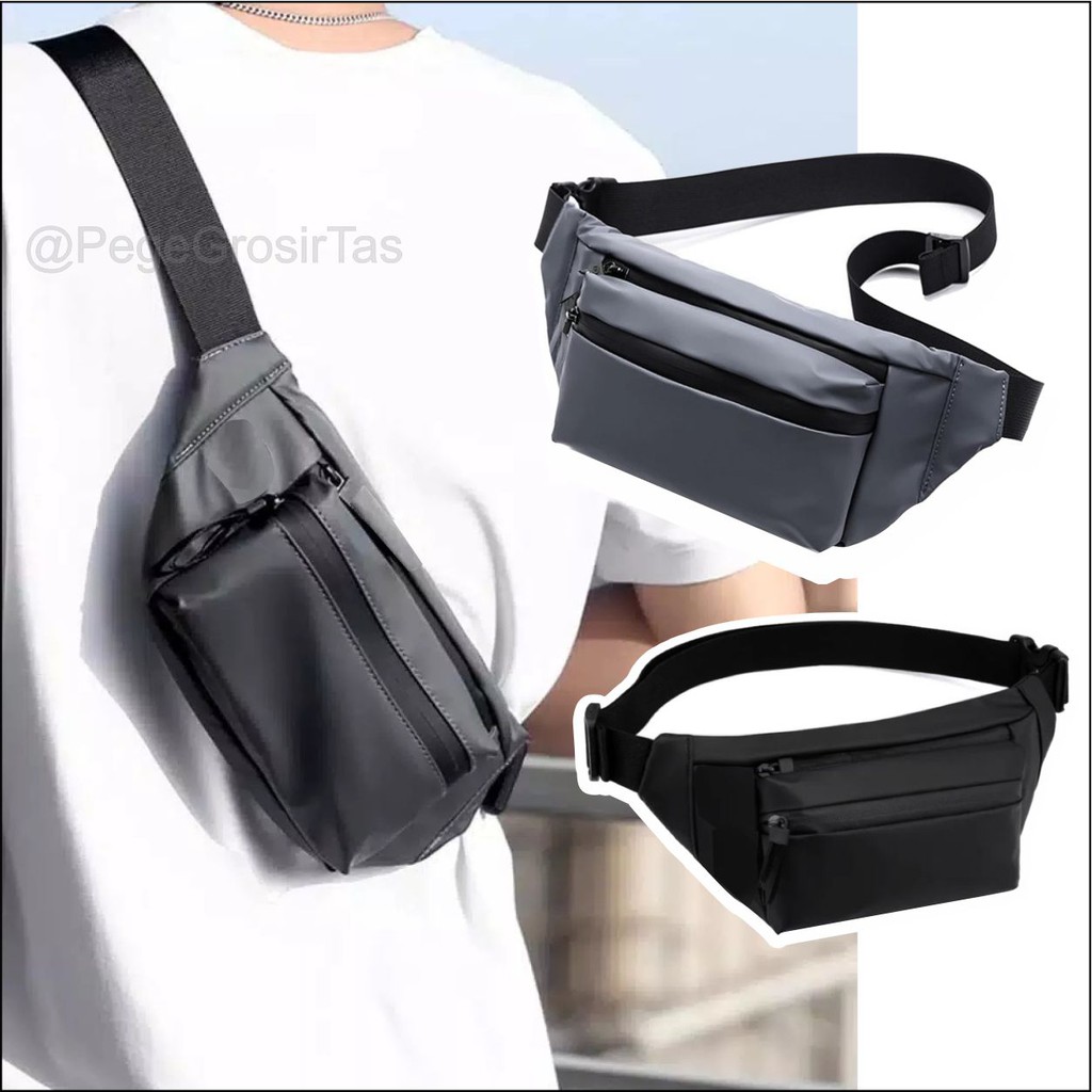 Tas Waistbag Polos Tas Pinggang Unisex Selempang Pria Wanita Unisex - PG - 8870