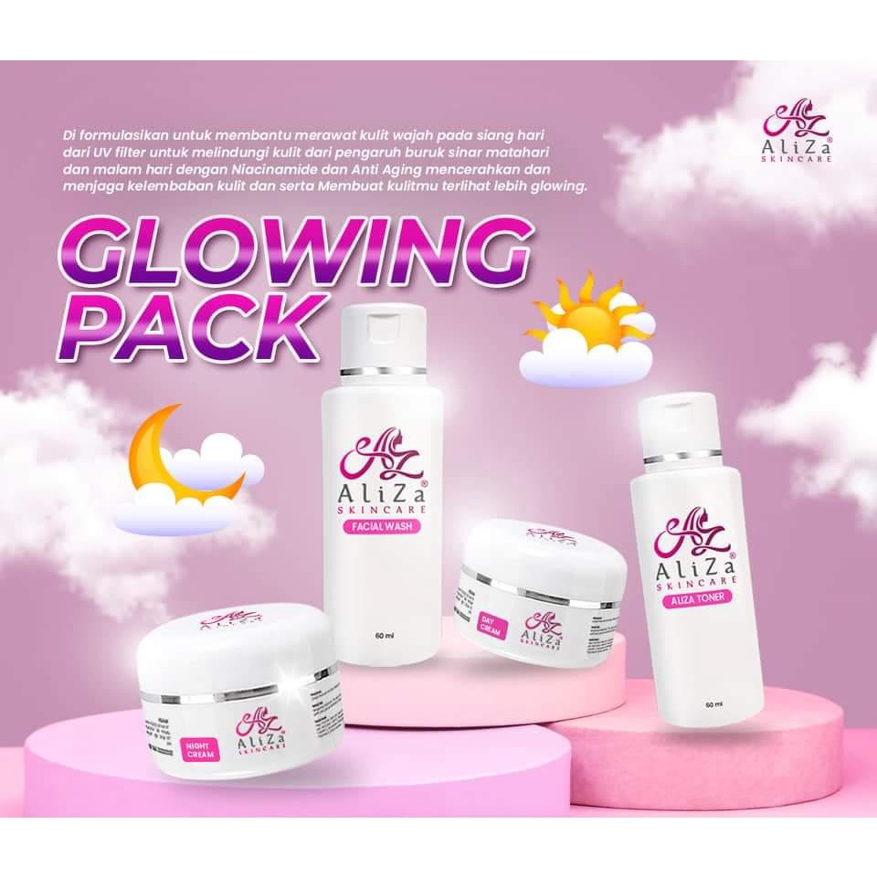 ALIZA SKINCARE, PAKET GLOWING, GLOWING PACK, GLOW, BPOM, ORIGINAL 100%, COD