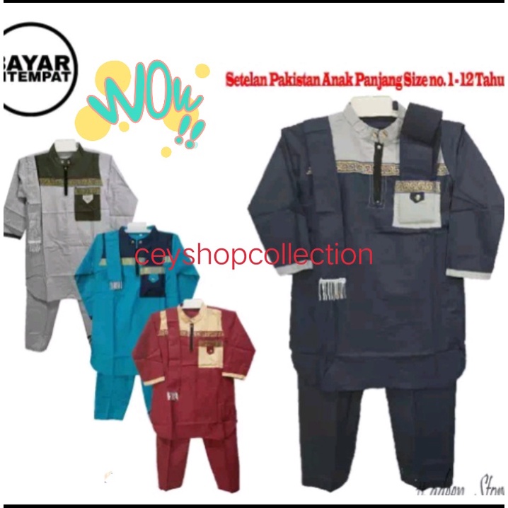 baju stelan koko campur anak laki laki lengan panjang stelan koko pakistan anak