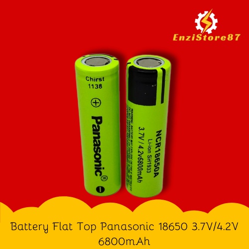 Batu Baterai - Battery Flat Top Panasonic NCR 18650 3.7V/4.2V 6800mAh - 2pcs