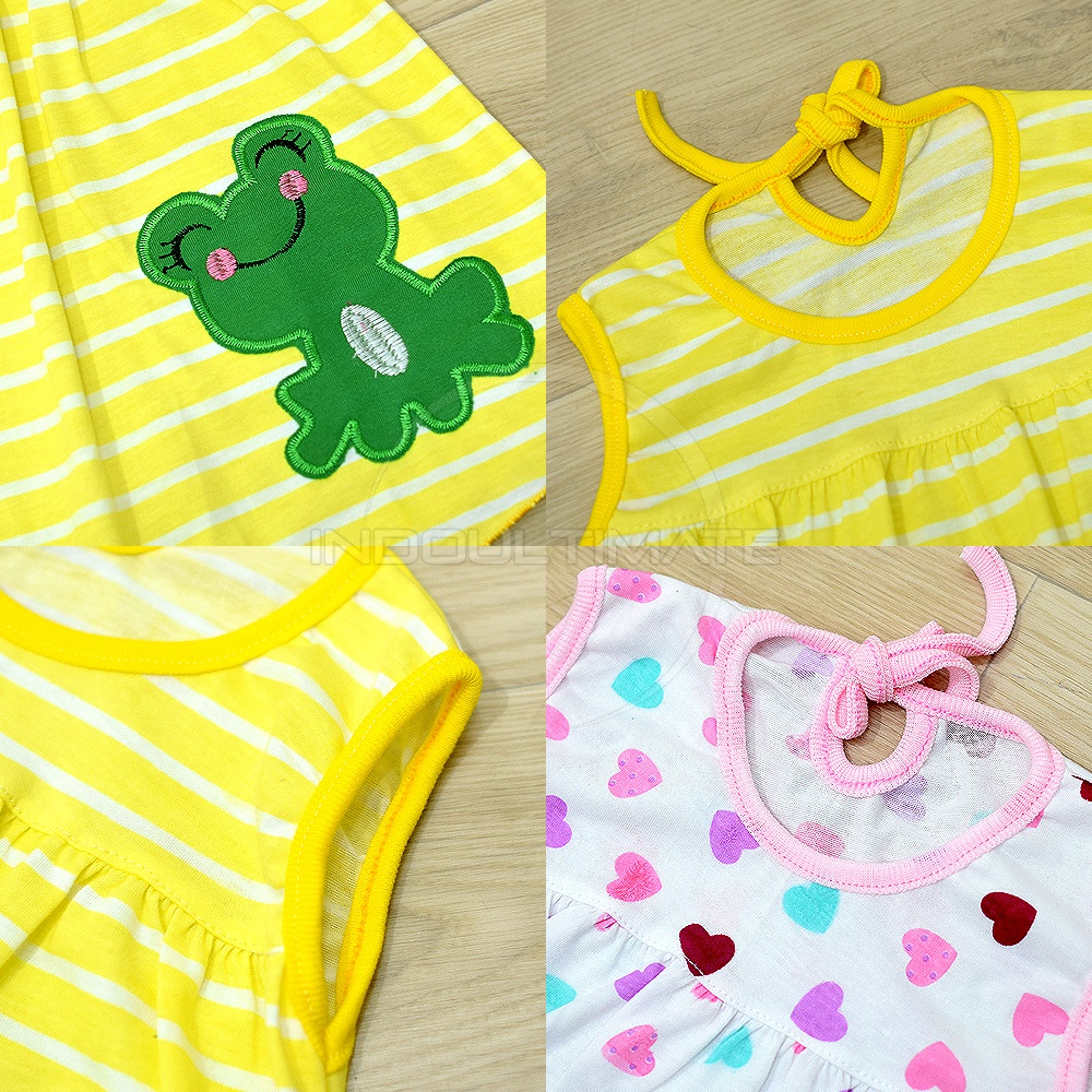 Dress Bayi Perempuan Lengan Kutung Dress Rok Bayi COTTON Terusan Bayi Pakaian Bayi Perempuan Dress Bayi Pesta Motif Lucu Baju Bayi Cewek Baju harian Bayi TRS-8805